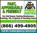 Plumbing-Plumbers-HVAC-Roofing-Painter-Electrician-Handyman-Flooring (Call, Text or Email)