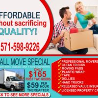 2 Movers $59hr & Free Truck ($165 Small Move Special) Moving Company (Northern Virginia, Fairfax, Arlington, Loudoun And Faquier M)